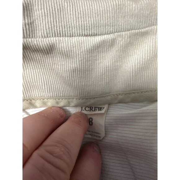J. Crew Tan Corduroy Button Front Long Sleeve Collared Peplum Back Jacket Size 8 - Picture 5 of 10